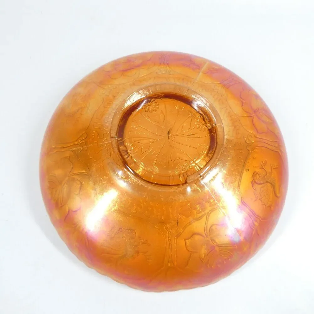 Fenton Dragon & Lotus Marigold Carnival Glass 8